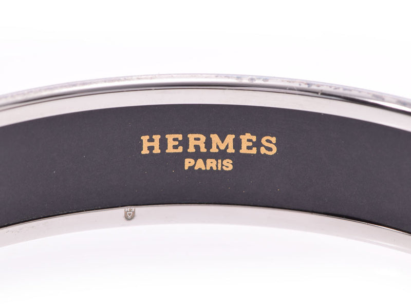 HERMES エルメス エマイユPM 青 ユニセックス SV バングル Aランク 中古 銀蔵