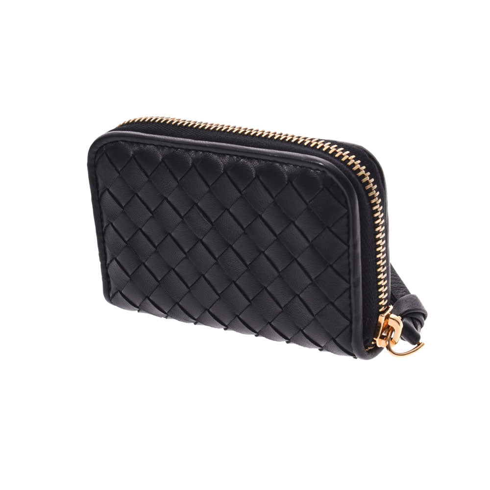 Bottega Veneta Intrecciato Black Gold Hardware Unisex Lambskin Coin Case  BOTTEGAVENETA – 銀蔵オンライン