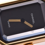 CHANEL L size ladies GP/leather watch used