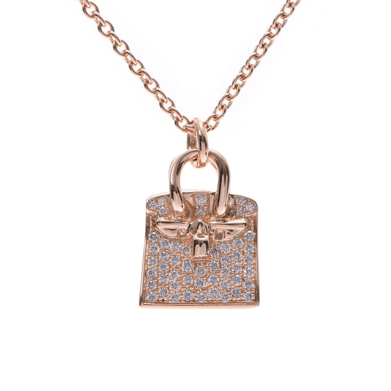 Hermes Birkin Necklace Womens K18 Pink Gold Diamond Necklace