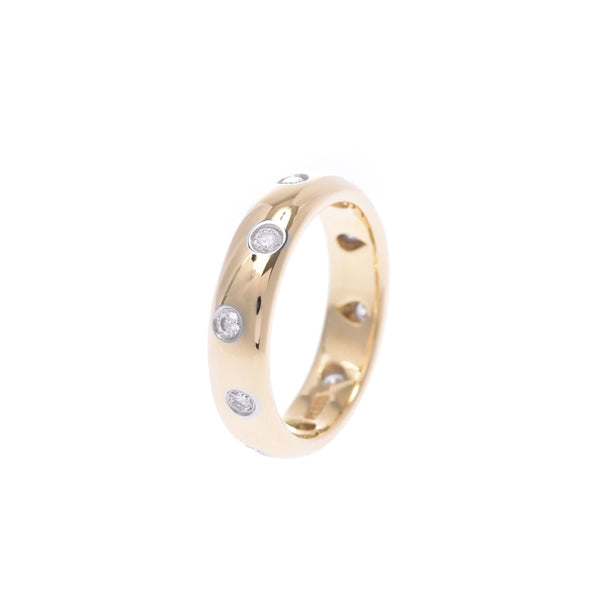 蒂芙尼公司 Tiffany dot ring#9女士Pt950铂金K18黄金10P钻石戒指No.9二手