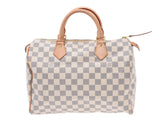 Louis Vuitton Damier speedy 30 white n41533 Unisex handbag a rank Silver