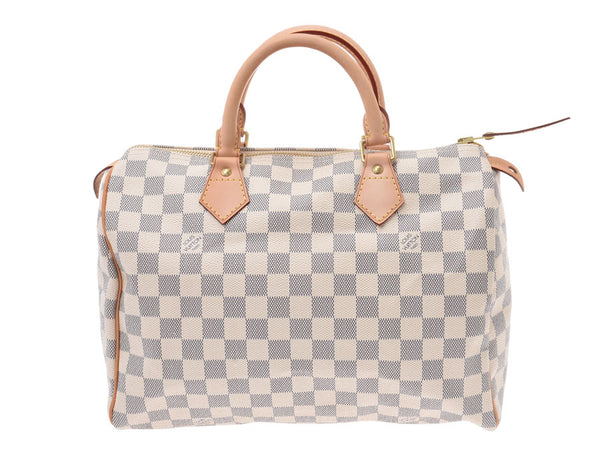 Louis Vuitton Damier speedy 30 white n41533 Unisex handbag a rank Silver