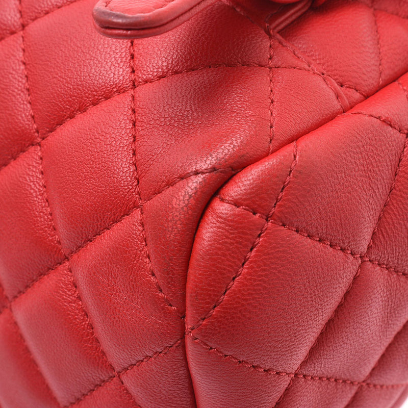 CHANEL Chanel mattrassee backpack red silver hardware lady slamskin backpack daypack used