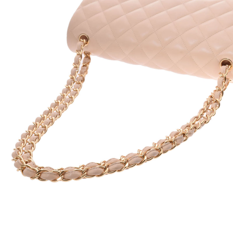 Chanel Matrasse Chain Shoulder Beige Ladies Lambskin Shoulder Bag CHANEL Used