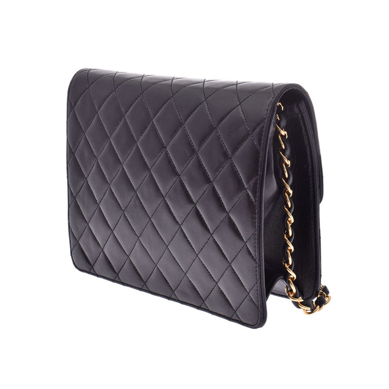 Chanel Chain Shoulder Bag Push Lock 14143 Black Gold Hardware Ladies Lambskin Shoulder Bag CHANEL Used