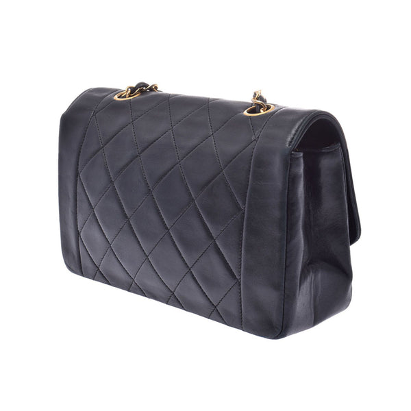Chanel Matrasse Chain Shoulder Bag Diana Black Gold Hardware Ladies Lambskin Shoulder Bag CHANEL Used