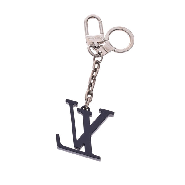 LOUIS VUITTON Louis Vuitton initial key ring navy silver metal fittings unisex key chain M66839 used