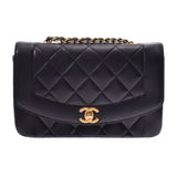 CHANEL Chanel Diana 14143 Black Gold Hardware Ladies Lambskin Shoulder Bag Used