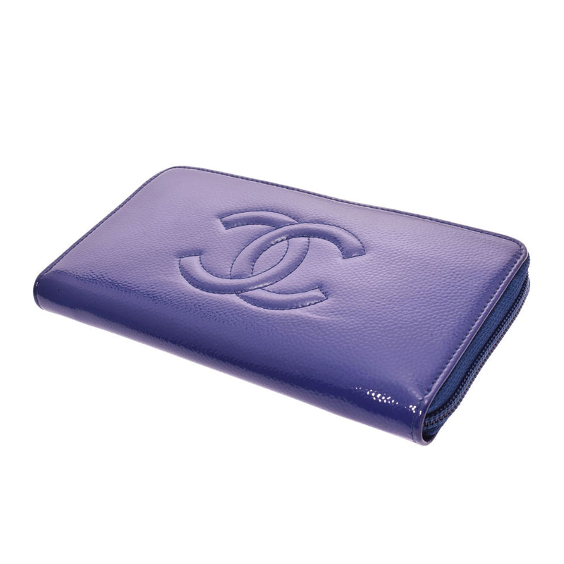 美品 CHANEL シャネル  財布 パープル 二つ折り 紫 ココ CC
