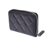 CHANEL CHANEL MATRASSE Coco Mark Black Silver Hardware Ladies Calf Coin Case Used