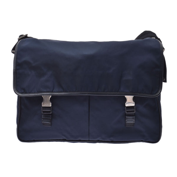 プラダ 紺 メンズ ナイロン ショルダーバッグ V165 PRADA 中古 – 銀蔵