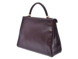 HERMES Hermes Kelly, 32 inside of Kelly, bag, gold, gold, gold, Ladies, Vagerver, handbag, AB, used silver, handbag, handbag.