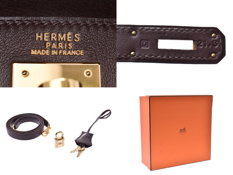 HERMES エルメス ケリー ムー32 内縫い 2WAYバッグ 茶 ゴールド金具 レディース ヴォーガリバー ハンドバッグ ABランク 中古 銀蔵