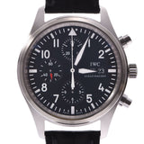 IWC SCHAFFHAUSEN Ida Brucie Schaffhausen Pilot's Watch Chrono IW371701 Men's SS/Leather Watch Automatic Black Dial A Rank Used Ginzo