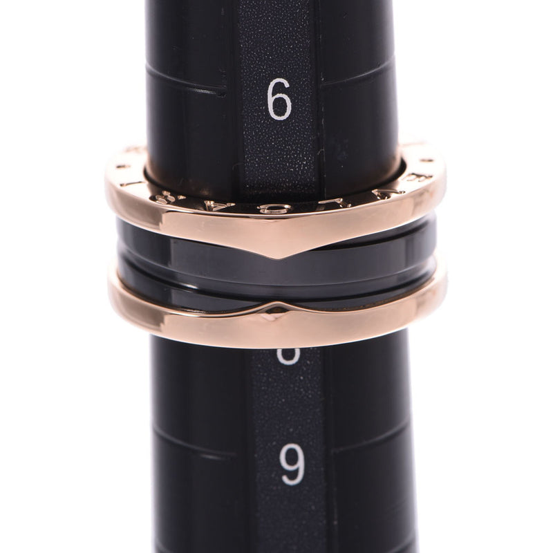 BVLGARI Bvlgari B-ZERO Ring Size S #48 Ladies PG/Black Ceramic Ring/Ring No.7.5 Used