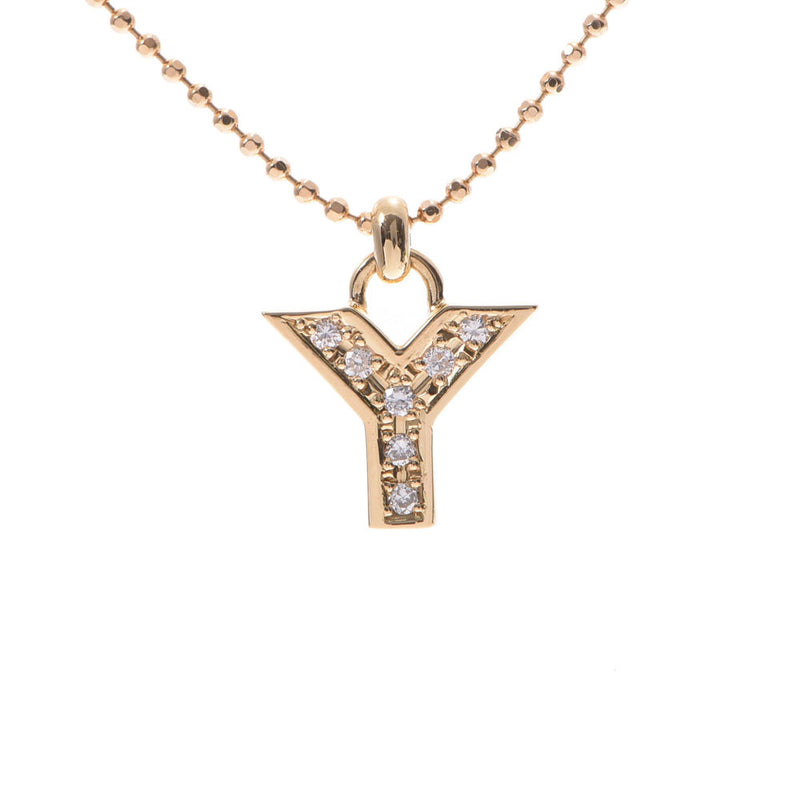 YVES SAINT LAURENT イヴサンローランイニシャル 
 レディース ダイヤモンド K18YG ネックレス
 
 中古