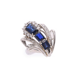No. 11 Ladies Pt900 Platinum Sapphire: Diamond ring, ring, ring, A-rank, used silver.