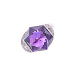 Other Amethyst 8.79ct Diamond 0.24ct No. 12 Ladies Pt900 Platinum Ring/Ring A Rank Used Ginzo