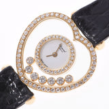 Chopard Happy Diamond Heart bezel diamond 7p diamond 20 / 4516 ladies YG / leather / Diamond Watch