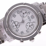 HERMES Hermes Clipper Chrono CL1.310 Boys SS Watch Quartz White Dial AB Rank Used Ginzo