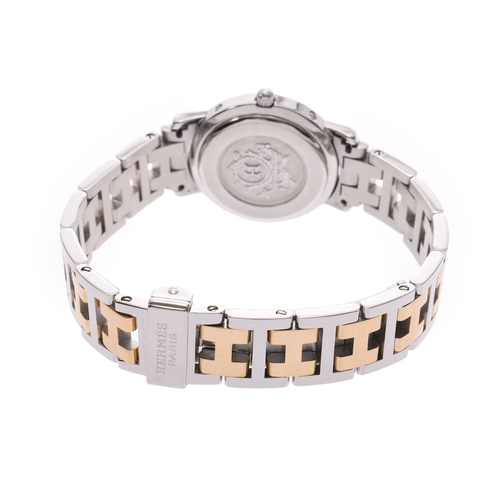 HERMES エルメス/クリッパ-/クオーツ/CL4.220/レディース時計/ABランク/67【中古】 エルメス クリッパー CL4.220 クォーツ SS/GP アイボリー文字盤 24.0mm