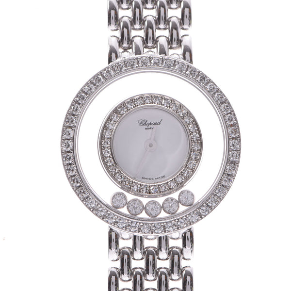 Chopard Chopard Happy Diamond Bezel Diamond 5P Diamond 4199 Ladies WG Watch Quartz White Dial A Rank Used Ginzo