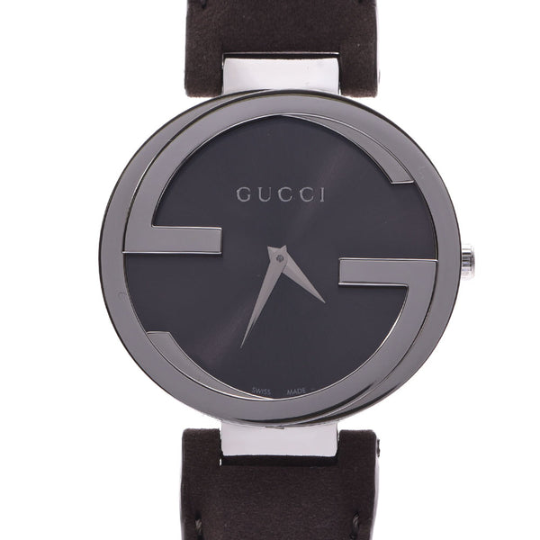 GUCCI Gucci 133.3/YA133301 unisex SS/ leather watch quartz brown clockface A rank used silver storehouse