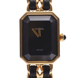 CHANEL Chanel Premier Size M H0001 Ladies GP/Leather Watch Quartz Black Dial B Rank Used Ginzo