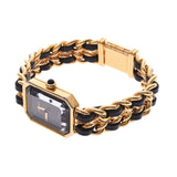 CHANEL Chanel Premier Size M H0001 Ladies GP/Leather Watch Quartz Black Dial B Rank Used Ginzo