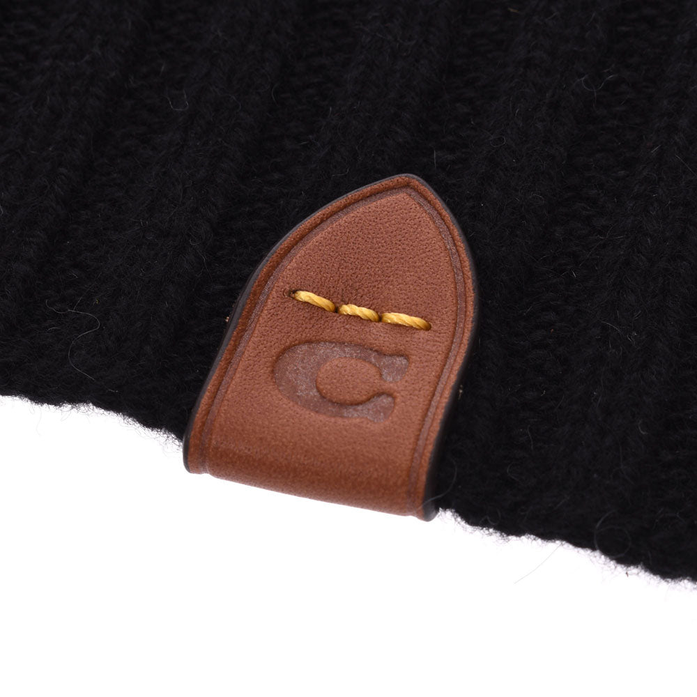 コーチ 黒/グレー ユニセックス カシミヤ マフラー F76063 COACH