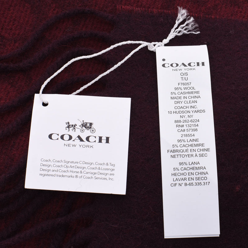 COACH Coach Signature Bordeaux Unisex 95% wool 5% cashmere Muffler F76057