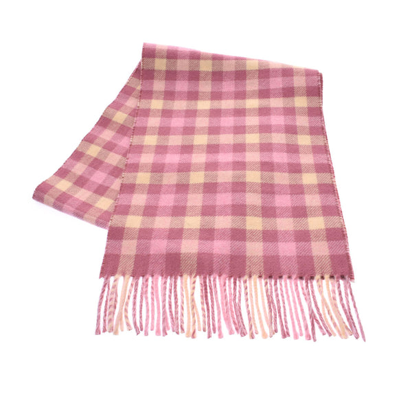COACH教练格纹图案粉红色F76390女士100％羊毛围巾未使用的Ginzo