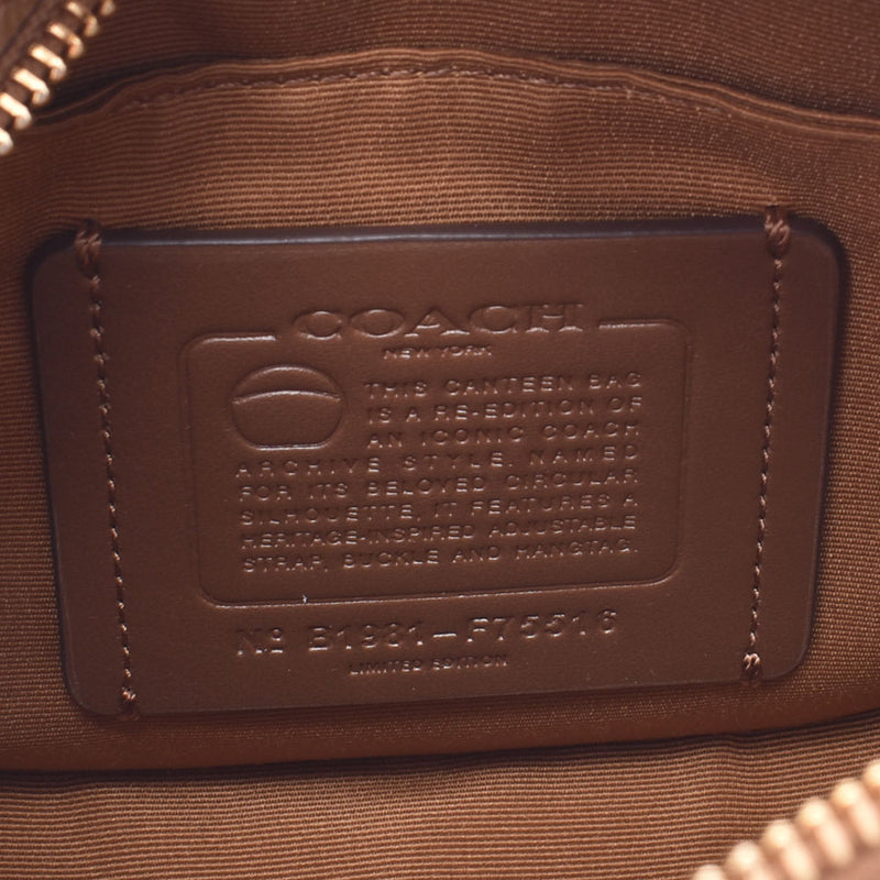 COACH コーチアウトレット 
 ベージュ×ゴールド金具 レディース レザー ショルダーバッグ
 F75516