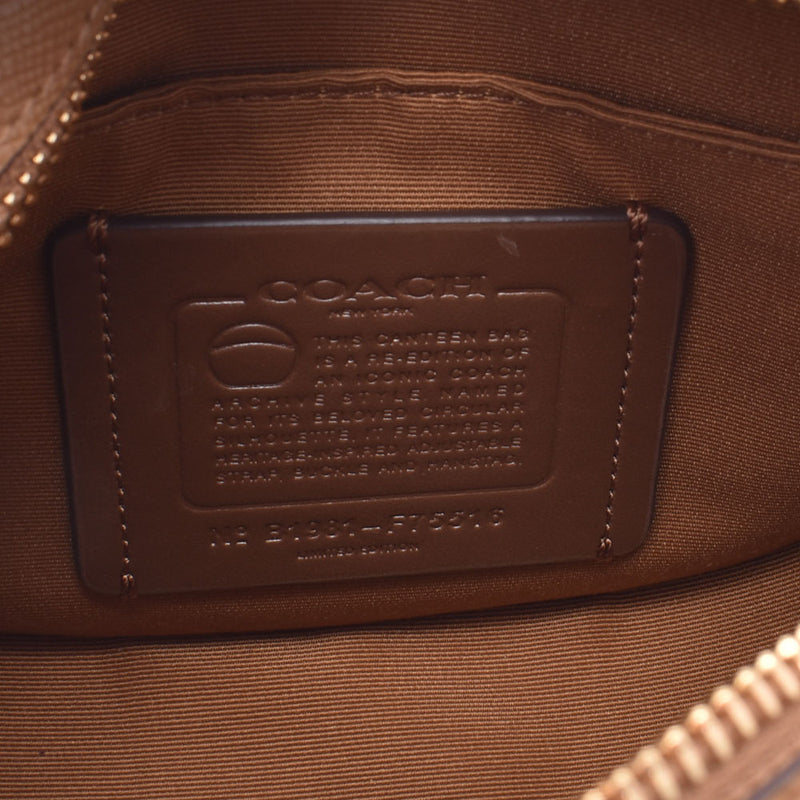 COACH コーチアウトレット 
 ベージュ×ゴールド金具 レディース レザー ショルダーバッグ
 F75516