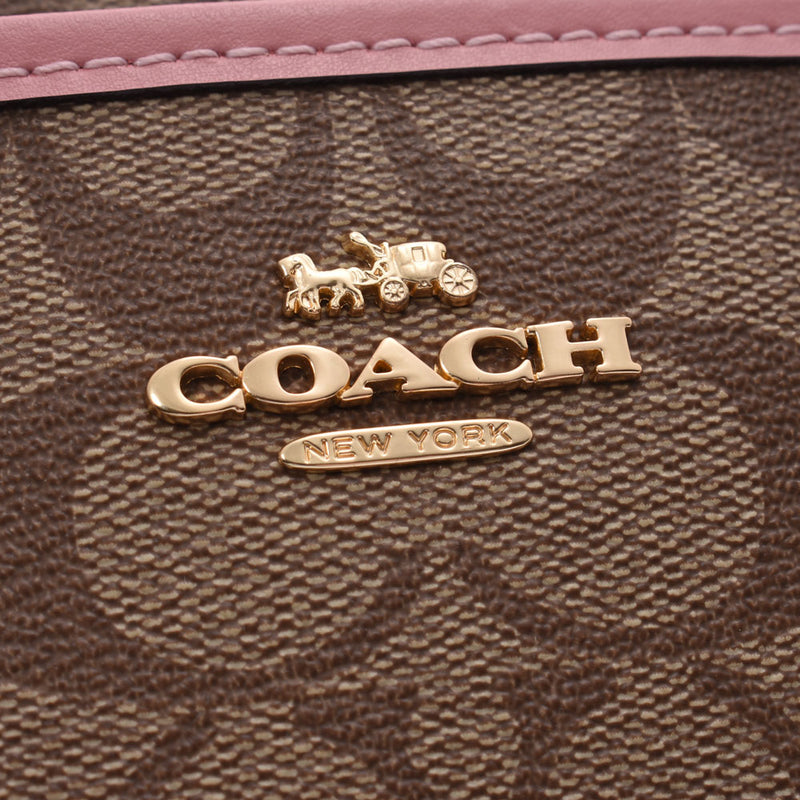 COACH 教练签名平米色 /粉红色女士 PVC/皮革肩包 F29210