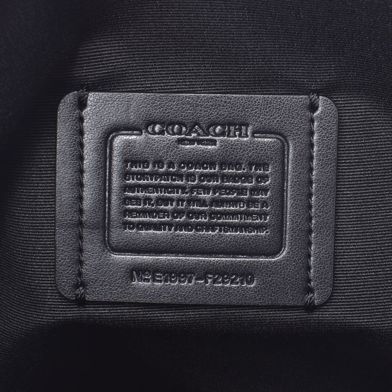 COACH coach signature flat dark brown / black F29210 unisex PVC/ leather shoulder bag-free silver storehouse