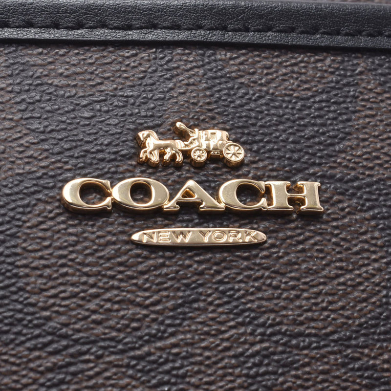 COACH コーチシグネチャー フラット 
 ダークブラウン/黒 ユニセックス PVC/レザー ショルダーバッグ
 F29210