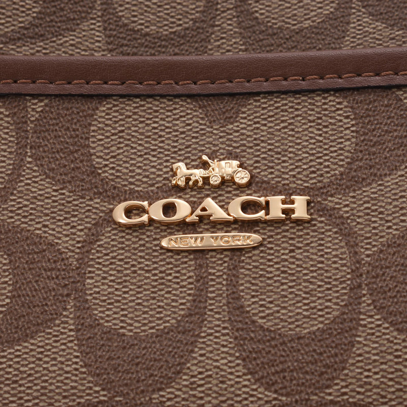 COACH コーチシグネチャー フラット 
 ブラウン ユニセックス PVC/レザー ショルダーバッグ
 F29210