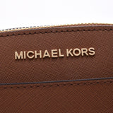 MICHAEL KORS MICHAEL KORS喷气式旅行套装中号半球斜挎包棕金色硬件女士皮革单肩包35S9GTVC2L