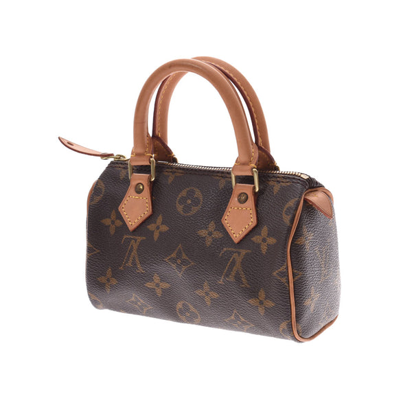14145 LOUIS VUITTON Louis Vuitton mini-speedy 2WAY bag brown Lady's monogram canvas handbag M41534 is used