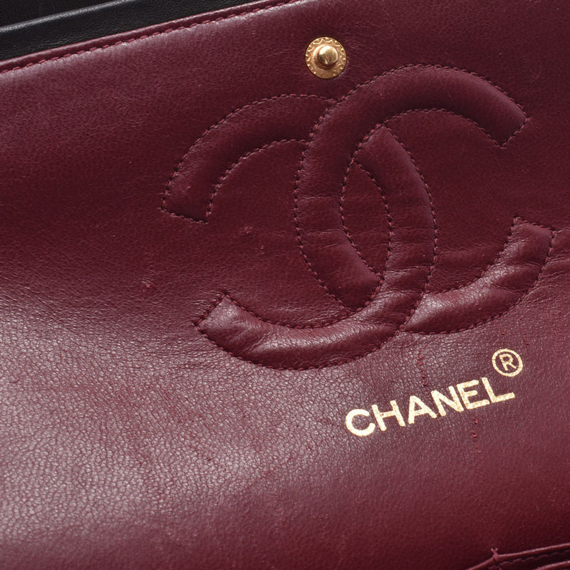 CHANEL シャネルチェーンショルダーバッグ ダブルフラップ 
 14143 黒 ゴールド金具 レディース ラムスキン ショルダーバッグ
 
 中古