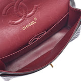 CHANEL chain shoulder bag double flap 14143 black gold hardware ladies lambskin shoulder bag used