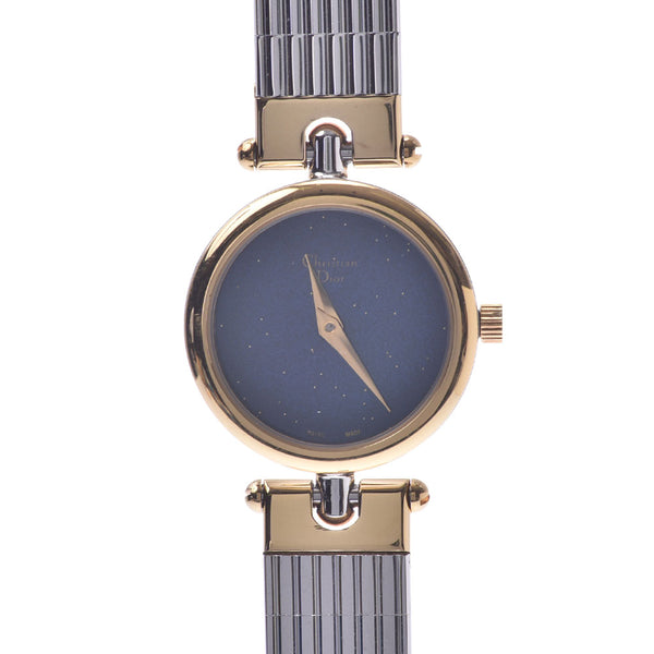 Christian Dior Christian Dior Women's Watch Vintage Women's SS/GP Watch Quartz Dark Blue Dial AB Rank Used Ginzo