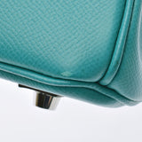 HERMES Hermes Birkin 25 Blue Paon Silver Hardware □P stamped (around 2012) stamped Ladies Vow Epson handbag used