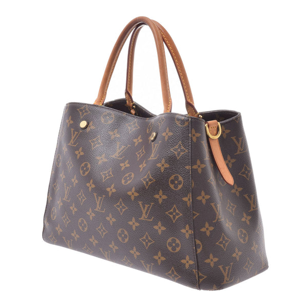 LOUIS VUITTON ルイヴィトン モノグラム モンテーニュMM 2WAYバッグ ブラウン M41056 レディース モノグラムキャンバス ハンドバッグ Bランク 中古 銀蔵