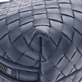 BOTTEGAVENETA Bottega Veneta Intrecciato Dark Blue Unisex Leather Pouch Used