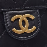 CHANEL Chanel Chain Shoulder Push Lock Single Flap 14143 Black x Gold Hardware Ladies Lambskin Shoulder Bag Used