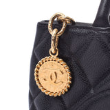 CHANEL Chanel reproduction Thoth black gold metal fittings Lady's caviar skin handbag    Used