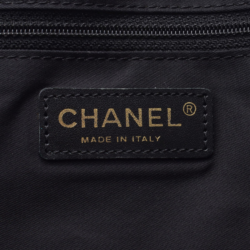 CHANEL Chanel, Newt, New Label Line, MM, Black Ladies, Nylon Tot Bag, Used.